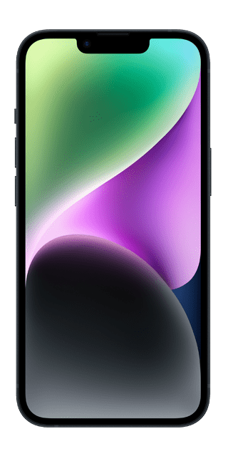 Front of iPhone 14 in black