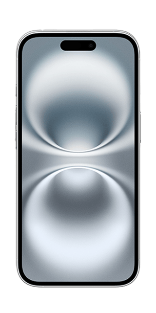 Front view of iPhone16 in White