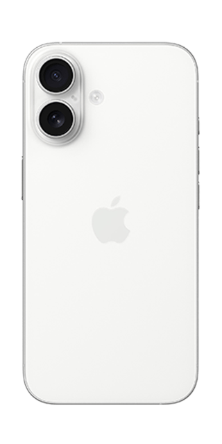  Back view of iPhone16 in White