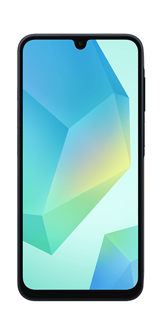 Front view of Samsung A16 in Blue