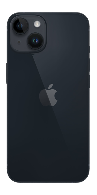 Back of iPhone 14 in black