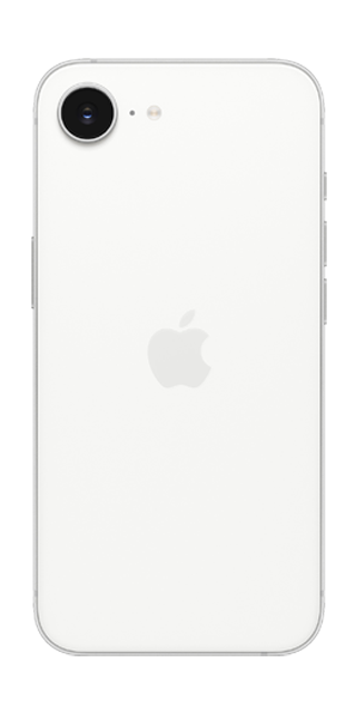 Front view of iPhone 16e in White