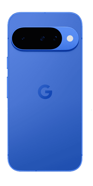 Back of Google Pixel 10 in blue