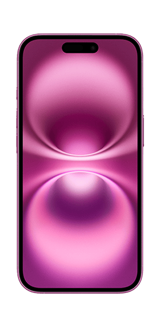 Front view of iPhone16 in Pink
